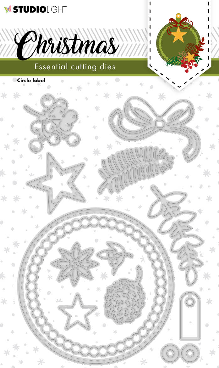SL Cutting Dies Christmas Circle Label Essentials 100x146x1mm 13 PC nr.244-1