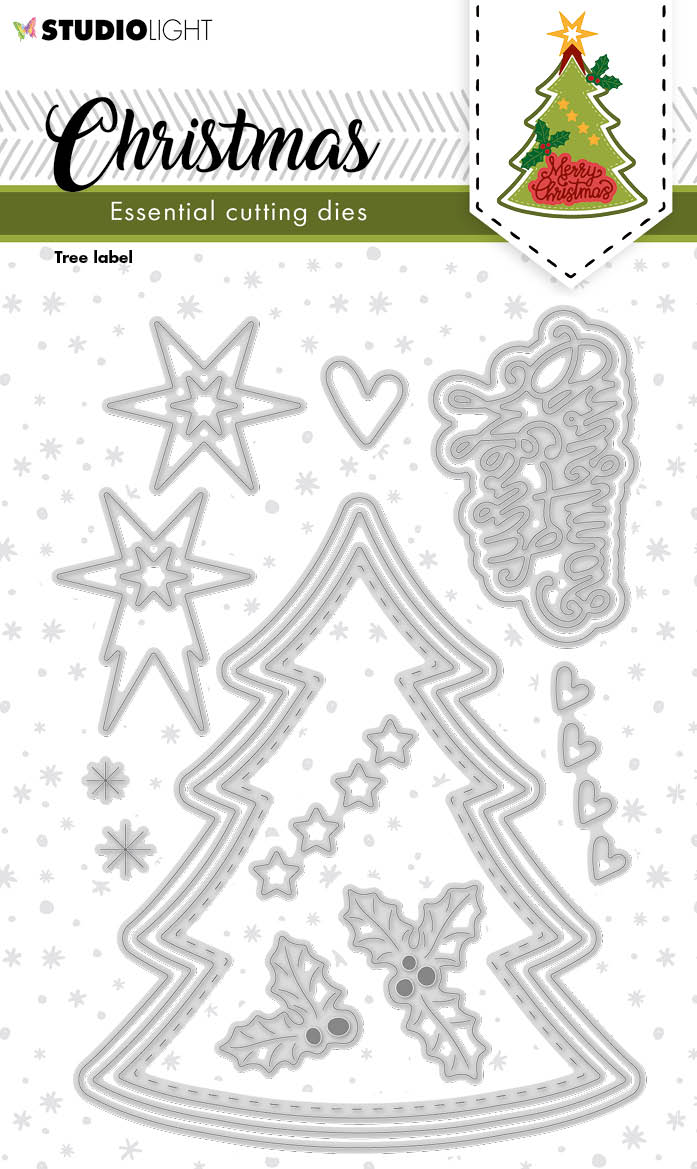 SL Cutting Dies Christmas Tree Label Essentials 100x143x1mm 14 PC nr.245-1