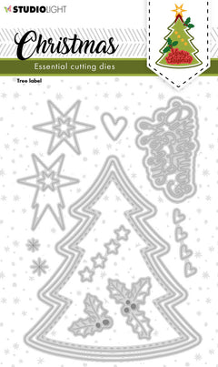 SL Cutting Dies Christmas Tree Label Essentials 100x143x1mm 14 PC nr.245-1