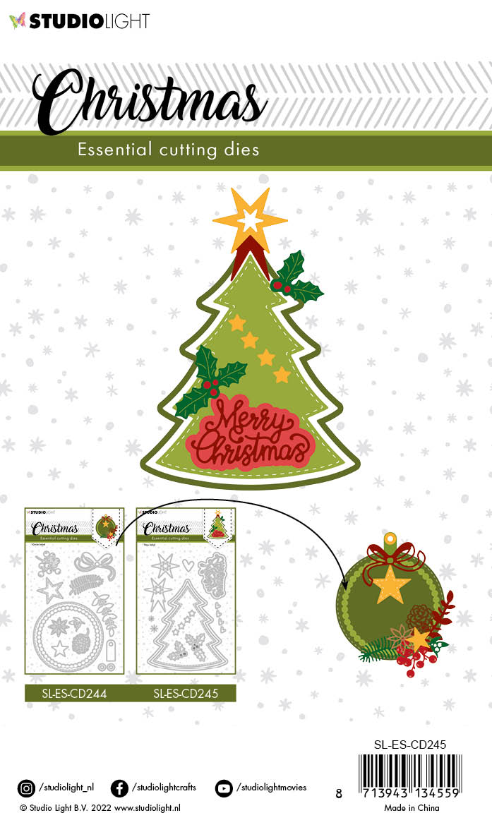 SL Cutting Dies Christmas Tree Label Essentials 100x143x1mm 14 PC nr.245-3