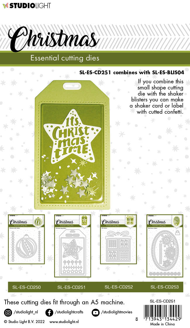 SL Cutting Dies Christmas Tag Shaker Essentials 82x142x1mm 7 PC nr.251-4