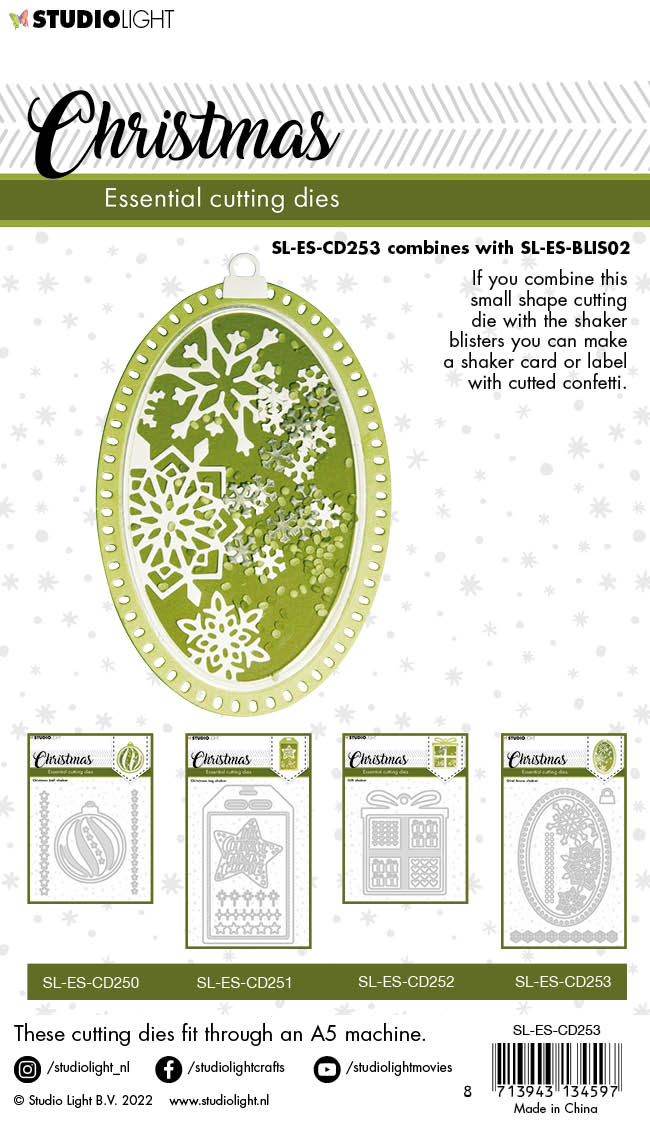 SL Cutting Dies Christmas Oval Shaker Essentials 96x138x1mm 6 PC nr.253-4