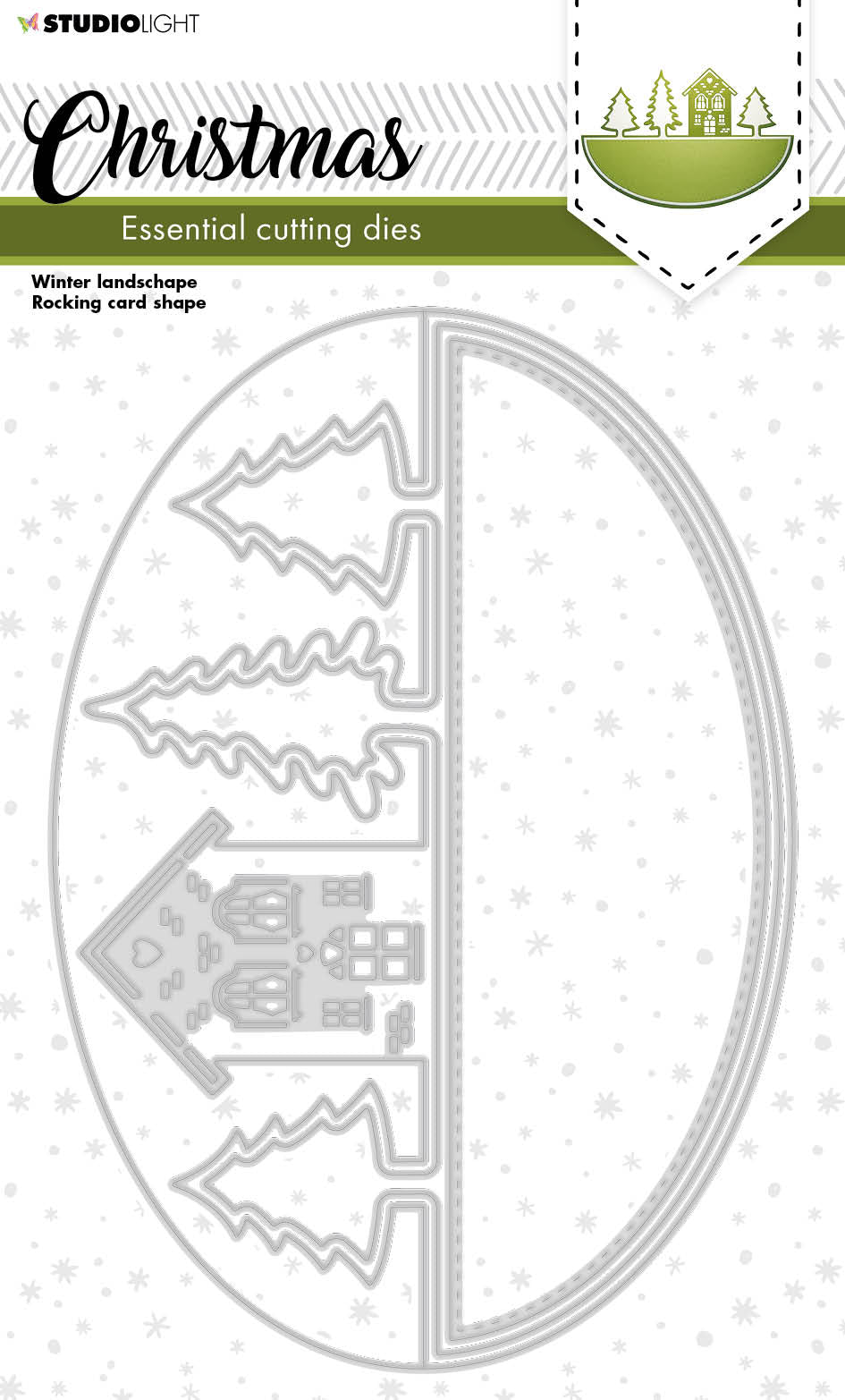 SL Cutting Dies Christmas Rocking Card Shape Essentials 202x142x1mm 3 PC nr.256-1