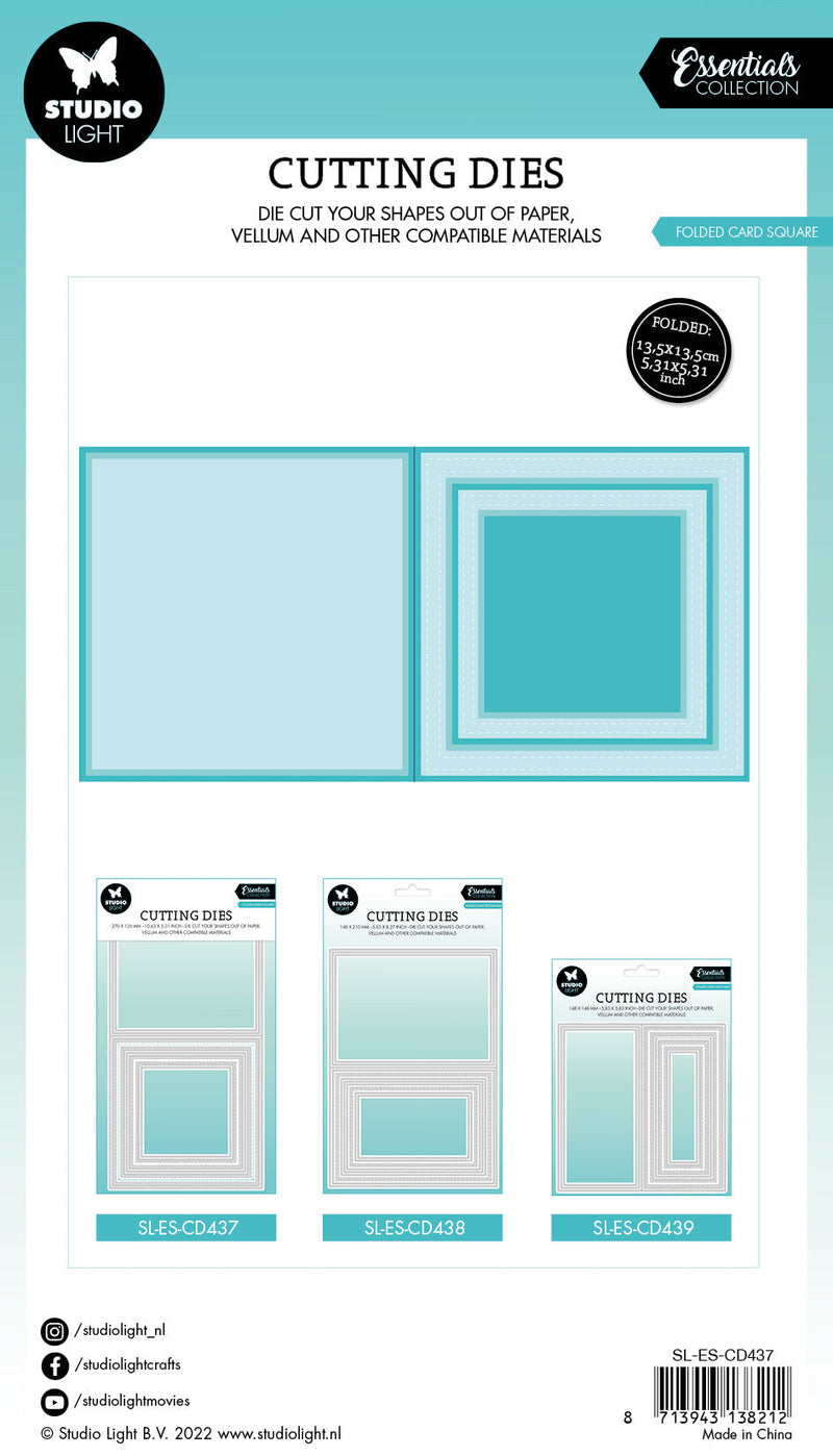 SL Cutting Dies Folded Card Square Essentials 270x135x1mm 9 PC nr.437-4