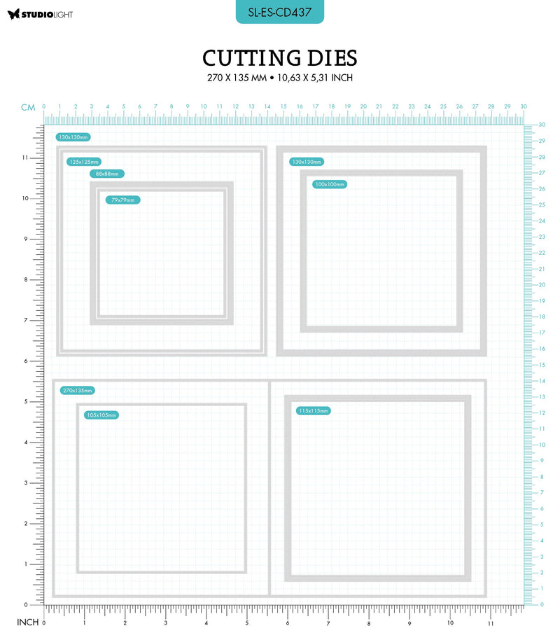 SL Cutting Dies Folded Card Square Essentials 270x135x1mm 9 PC nr.437-2