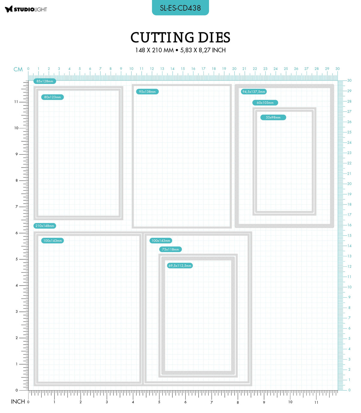 SL Cutting Dies Folded Card Rectangle Essentials 210x148x1mm 11 PC nr.438-2