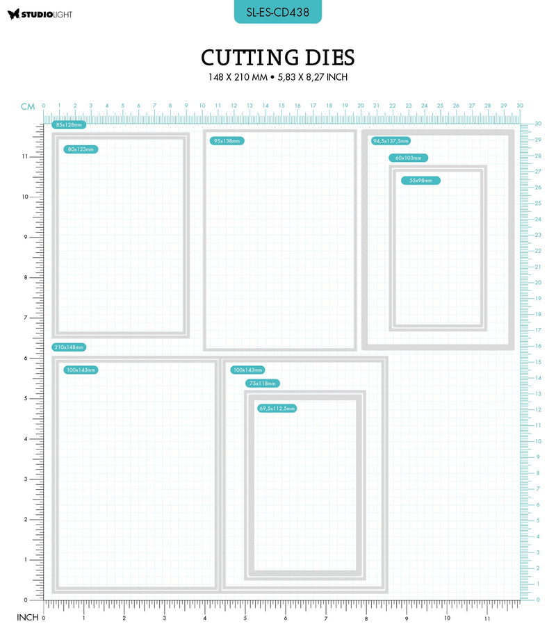 SL Cutting Dies Folded Card Rectangle Essentials 210x148x1mm 11 PC nr.438-2