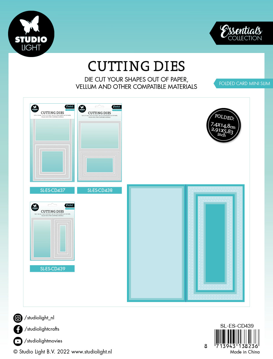 SL Cutting Dies Folded Card Mini Slimline Essentials 148x148x1mm 9 PC nr.439-4