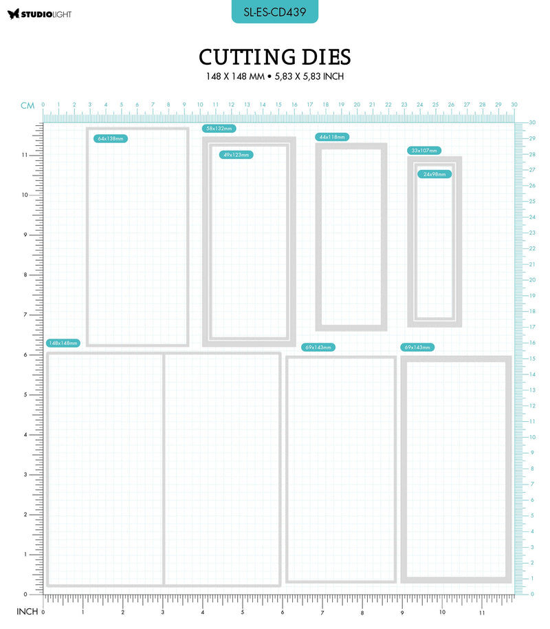 SL Cutting Dies Folded Card Mini Slimline Essentials 148x148x1mm 9 PC nr.439-2