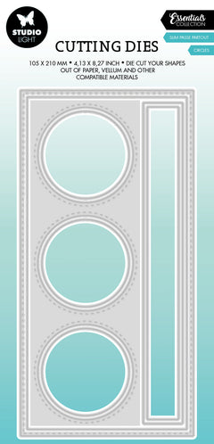 SL Cutting Dies Slim+Circle Passe Partout Essentials 105x210x1mm 8 PC nr.444-1