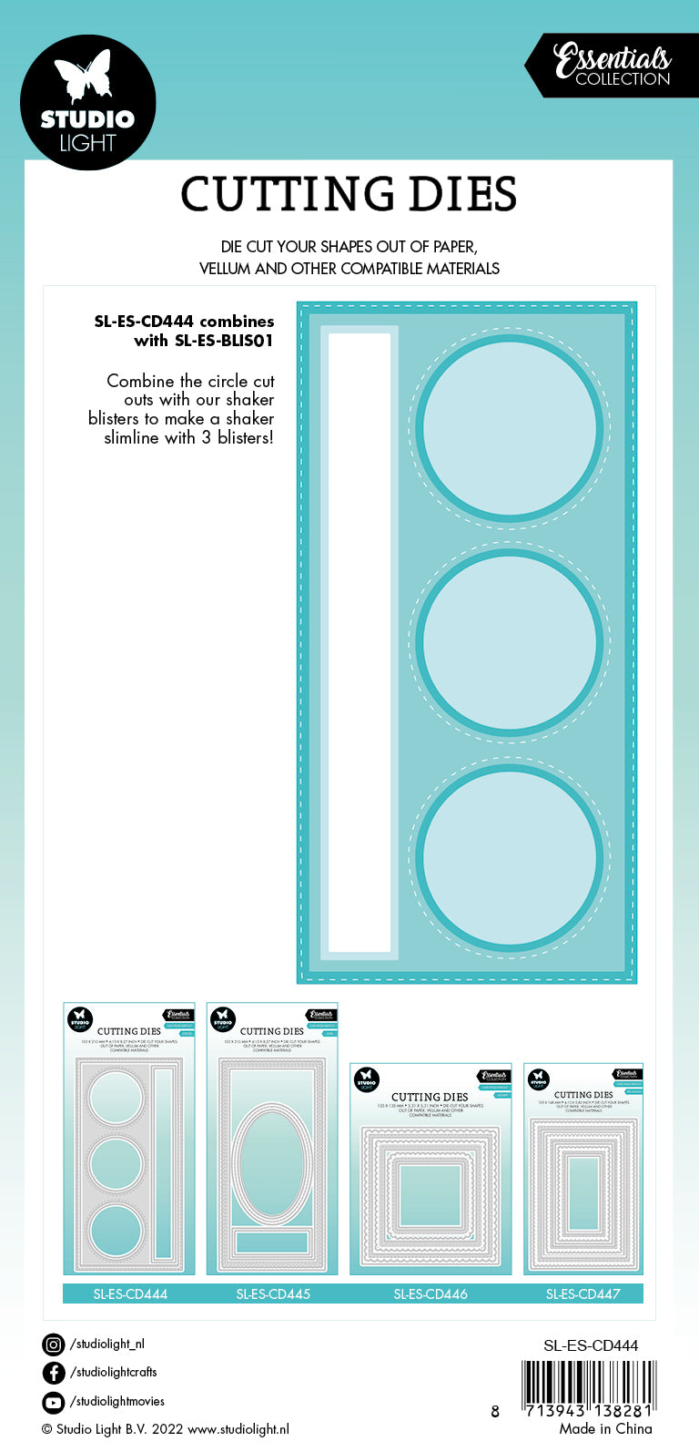 SL Cutting Dies Slim+Circle Passe Partout Essentials 105x210x1mm 8 PC nr.444-3