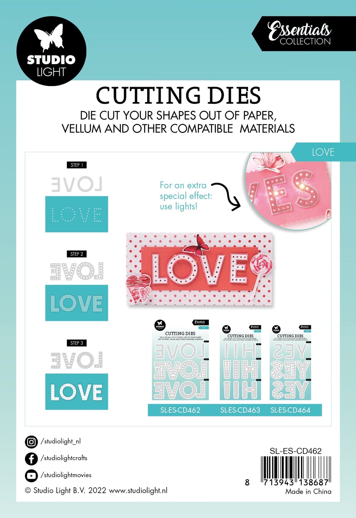 SL Cutting Die Love Essentials 100x100x1mm 12 PC nr.462-4