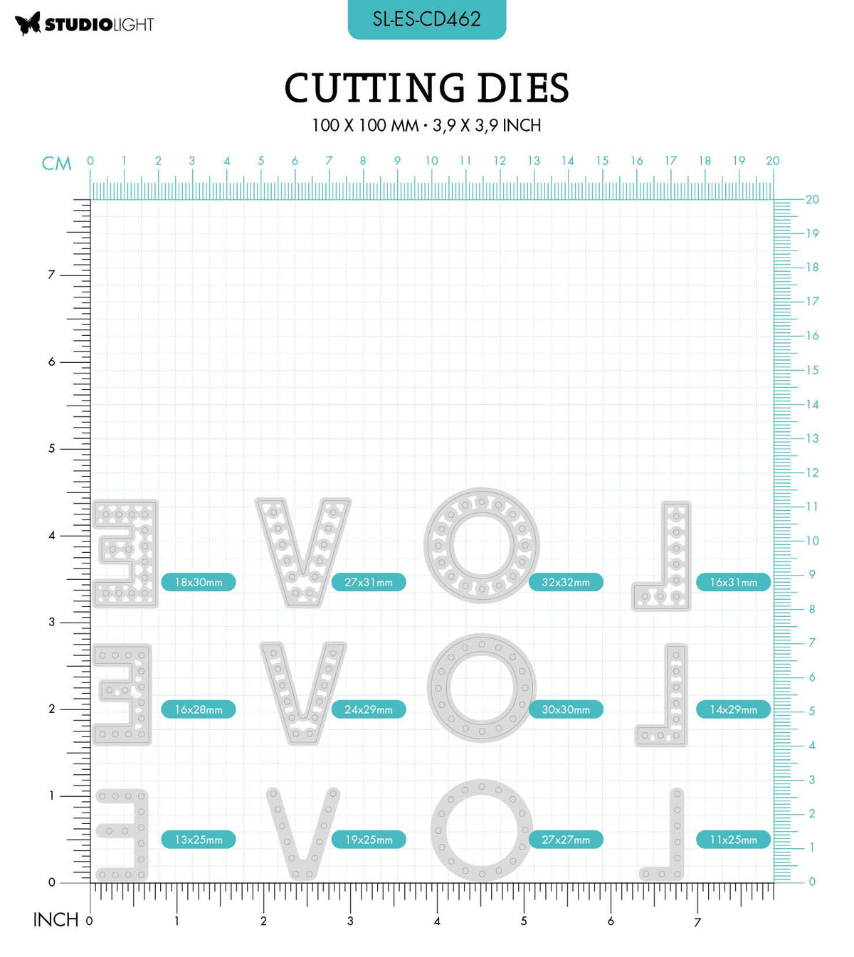 SL Cutting Die Love Essentials 100x100x1mm 12 PC nr.462-2
