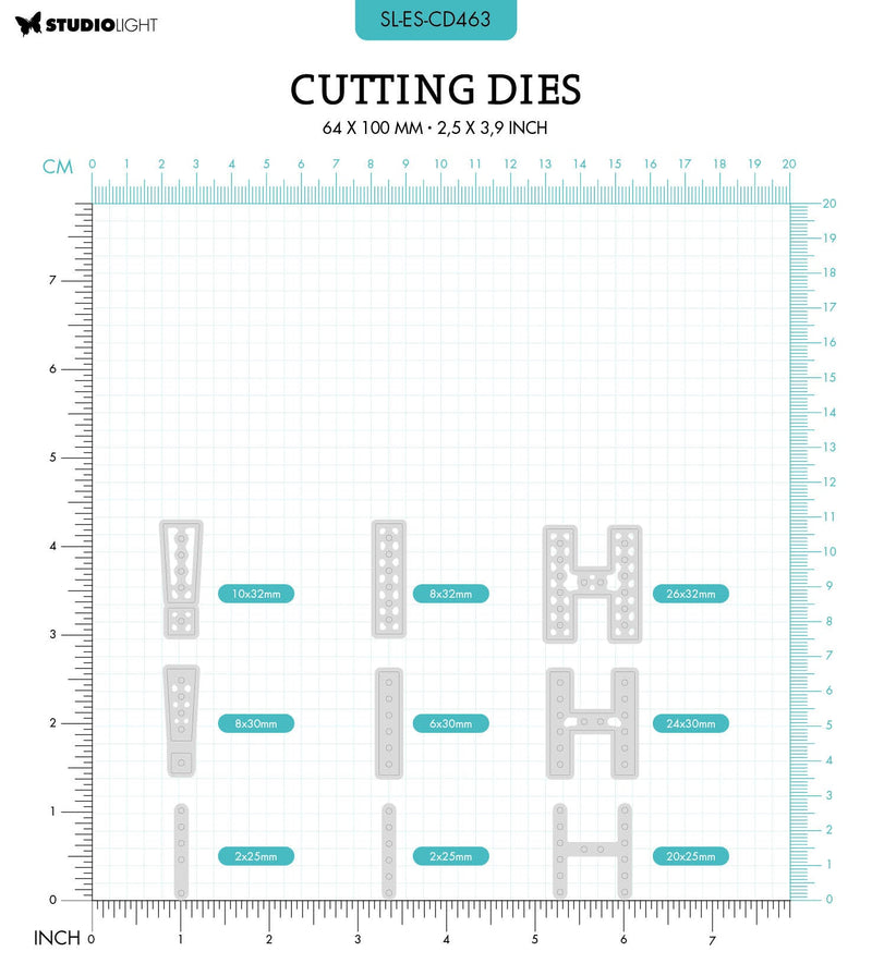 SL Cutting Die Hi! Essentials 64x100x1mm 9 PC nr.463-2