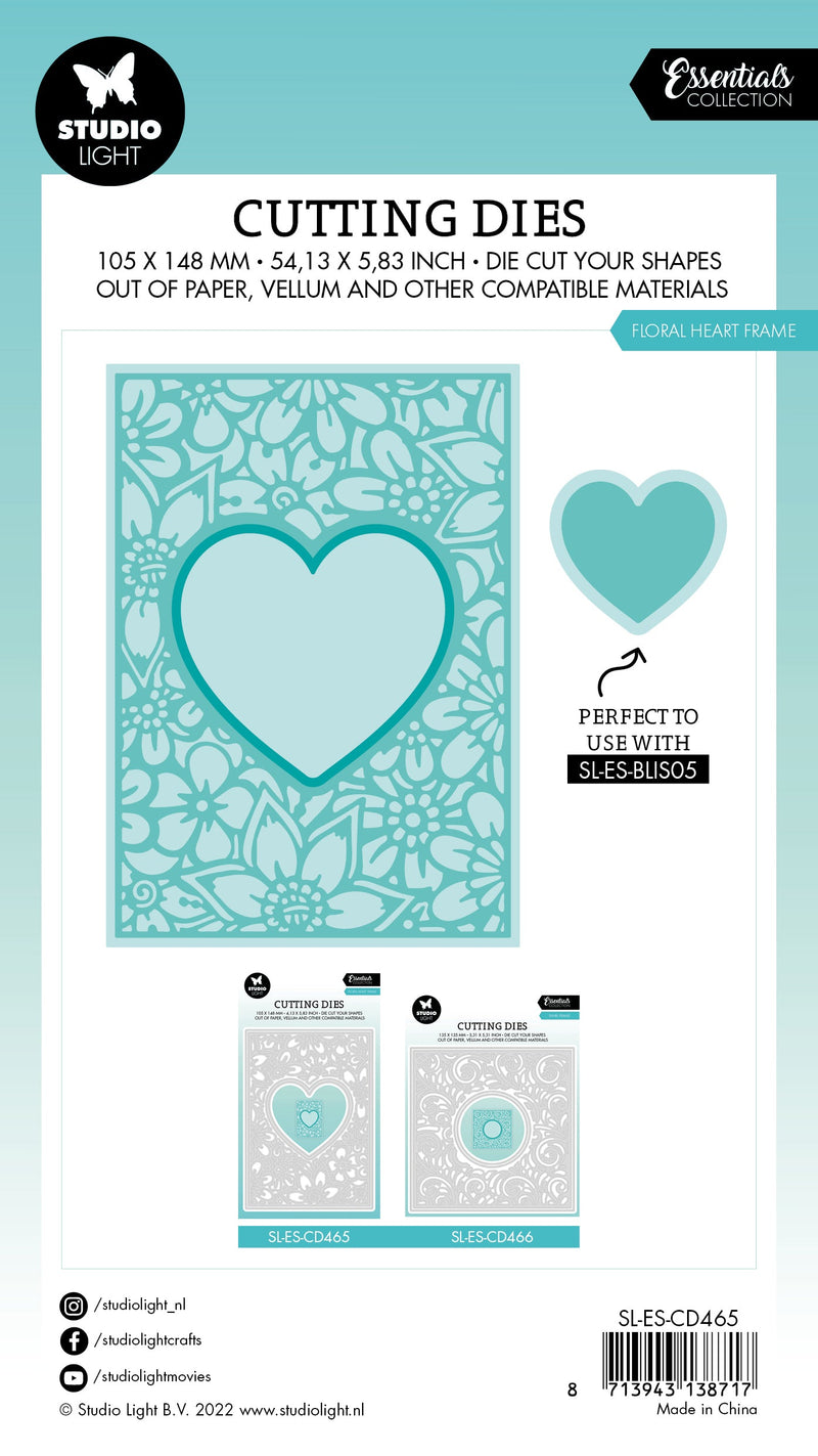 SL Cutting Die Floral Heart Frame Essentials 105x148x1mm 4 PC nr.465-4