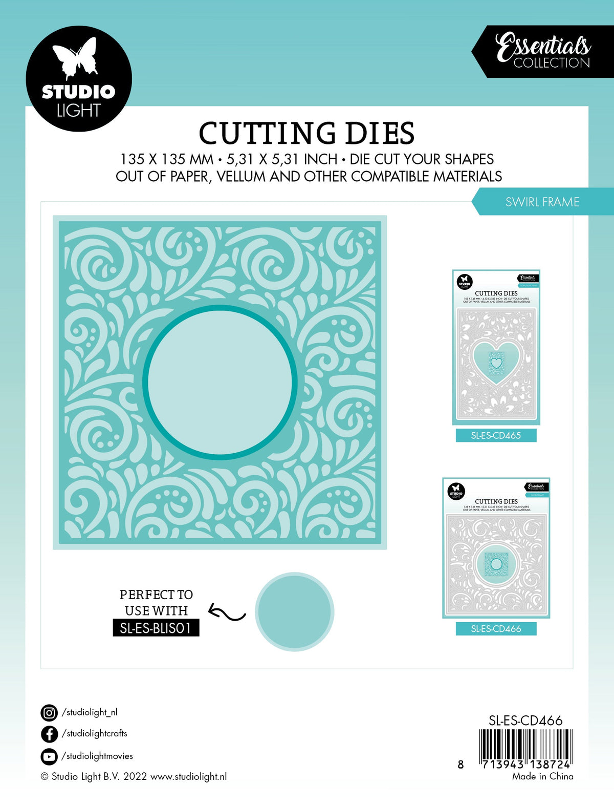 SL Cutting Die Swirl Frame Essentials 135x135x1mm 4 PC nr.466-4