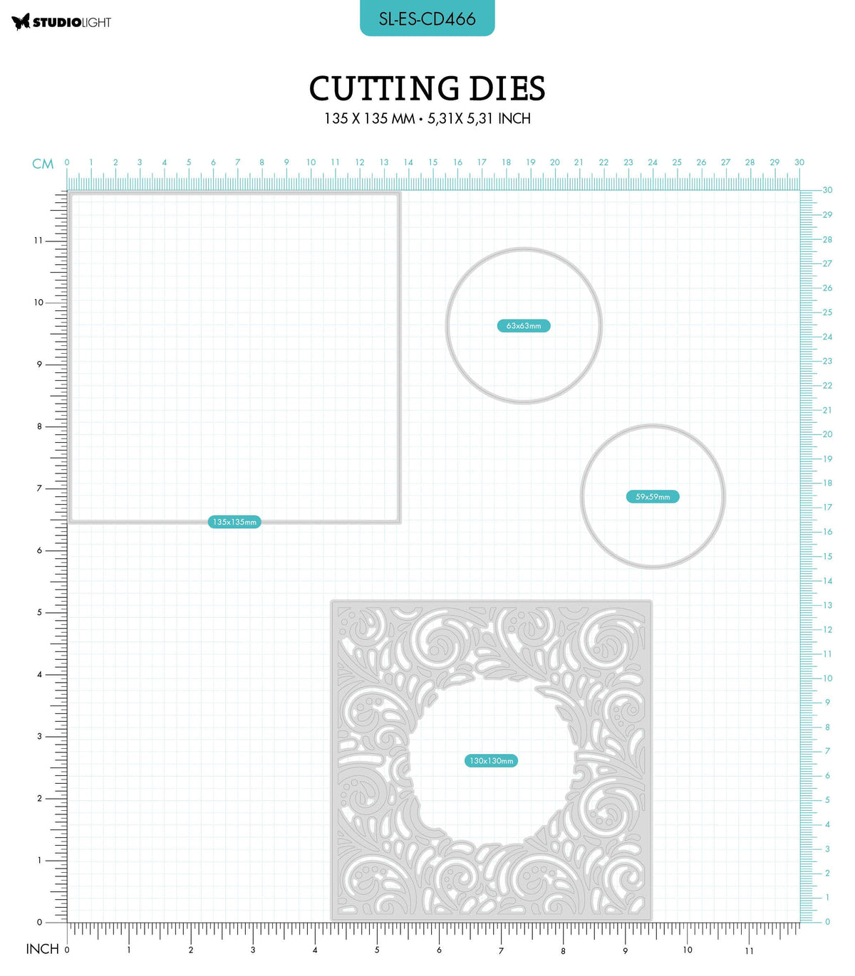 SL Cutting Die Swirl Frame Essentials 135x135x1mm 4 PC nr.466-2