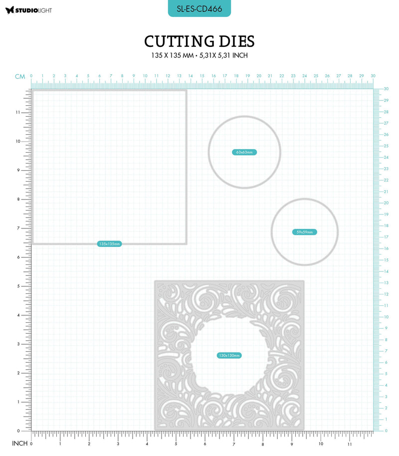 SL Cutting Die Swirl Frame Essentials 135x135x1mm 4 PC nr.466-2