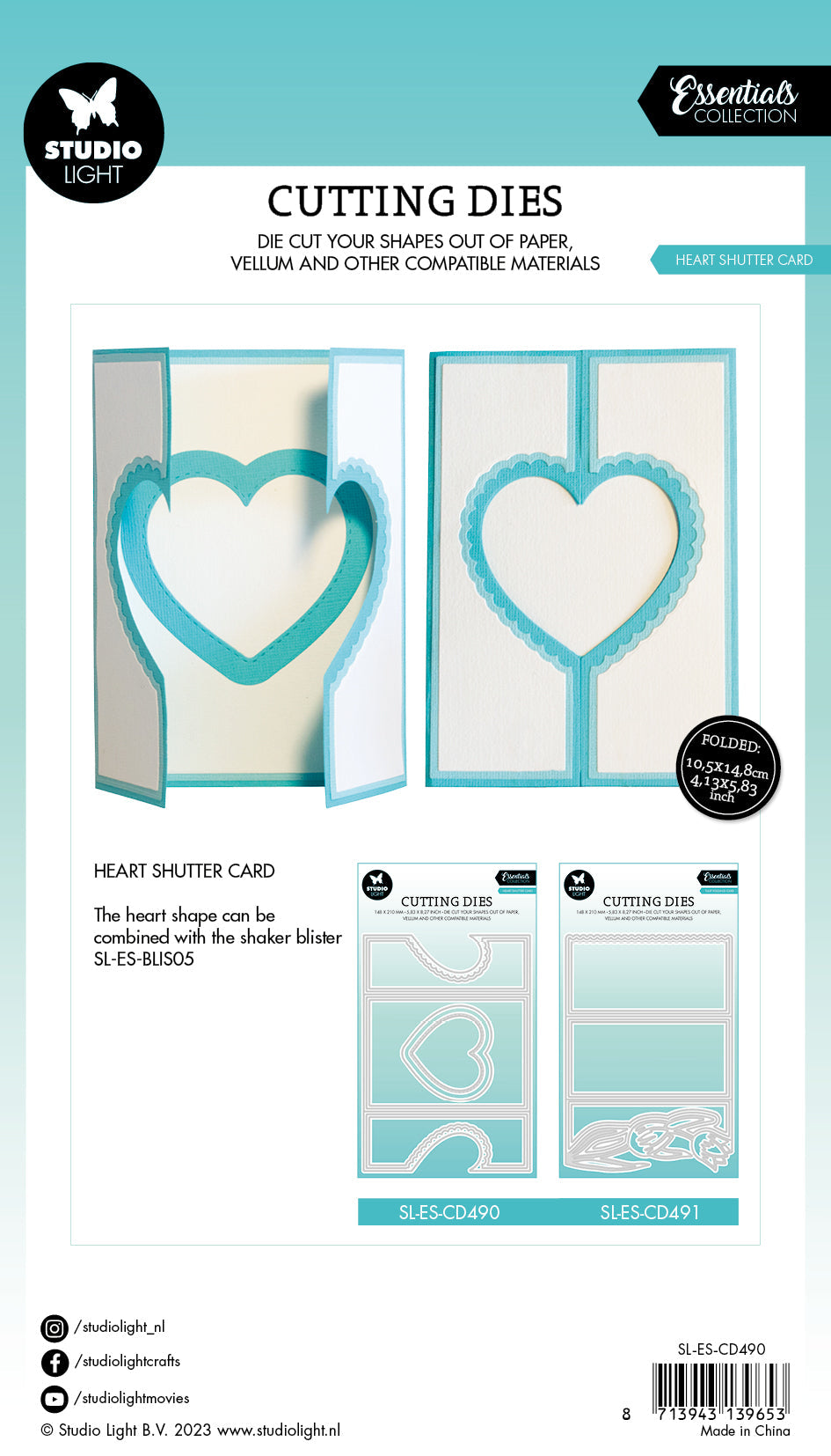 SL Cutting Die Heart Shutter Card Essentials 148x210x1mm 9 PC nr.490-5