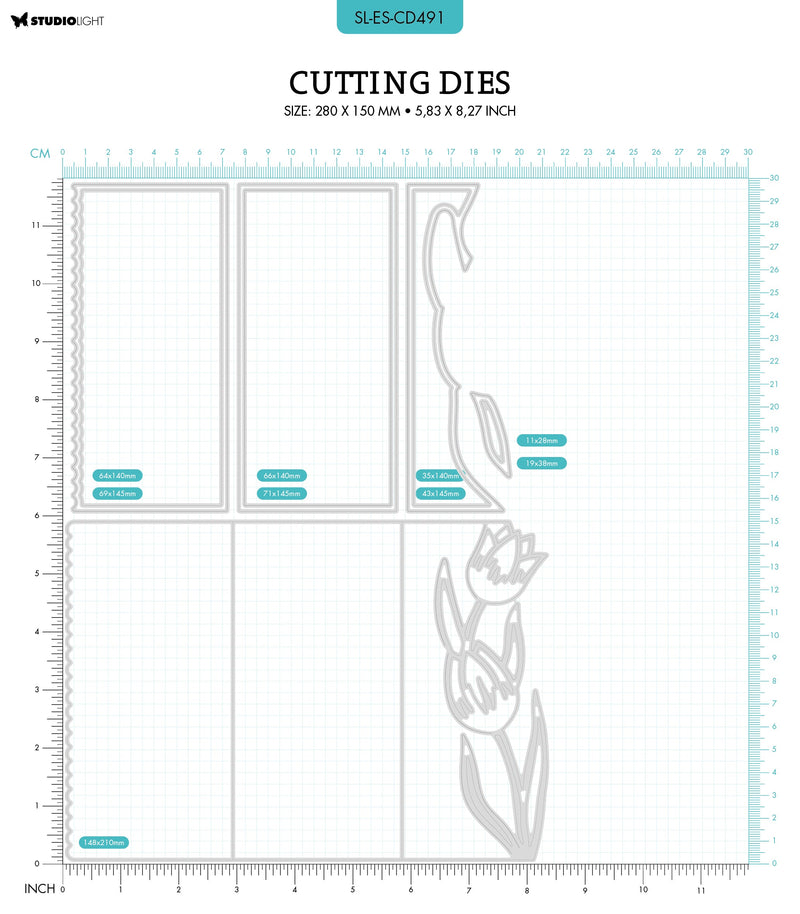 SL Cutting Die Tulip Card Shape Essentials 148x210x1mm 9 PC nr.491-2