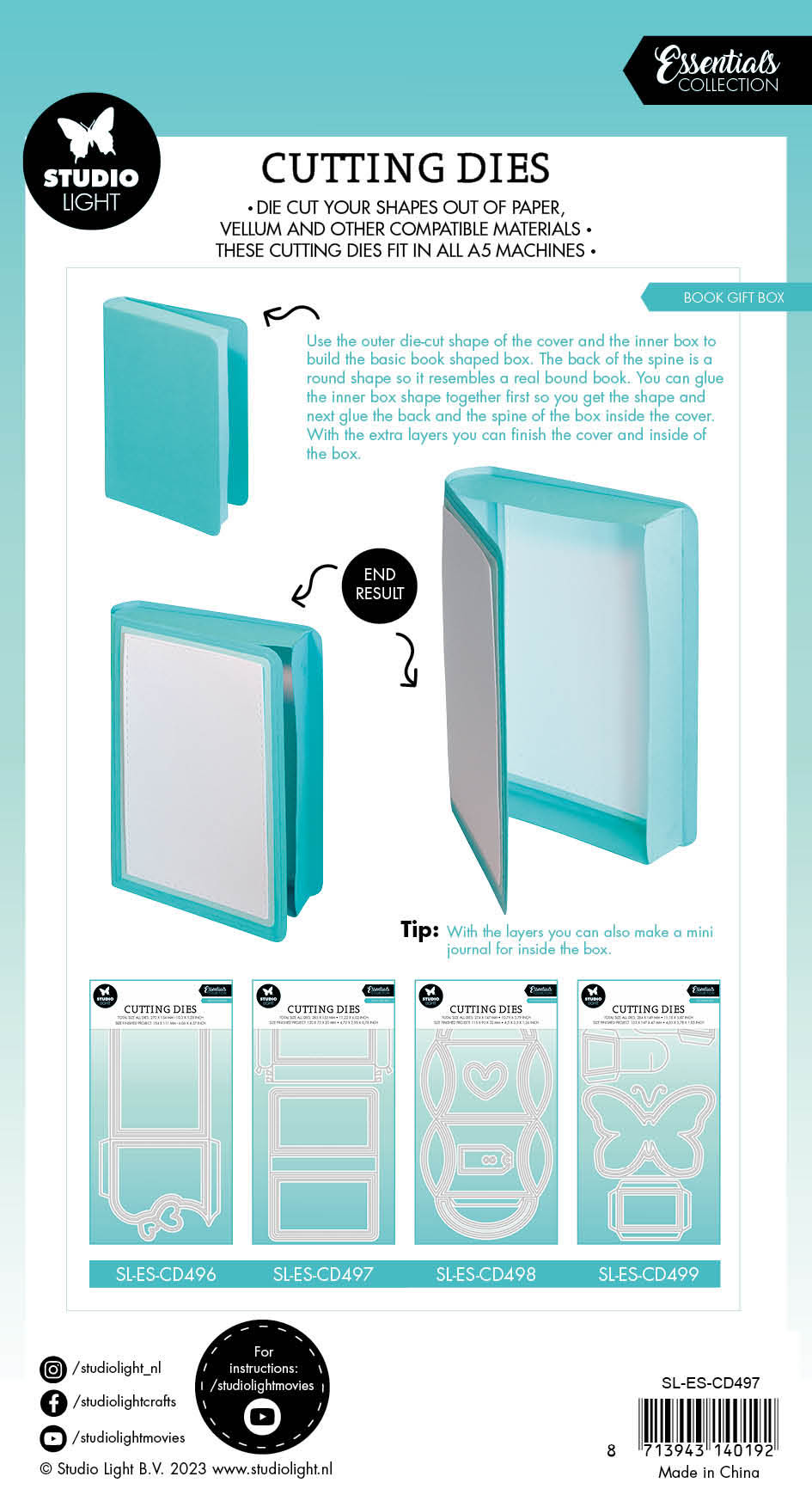 SL Cutting Die Book Box Essentials 283x151x1mm 10 PC nr.497-5