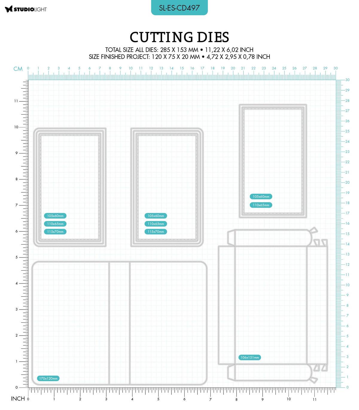 SL Cutting Die Book Box Essentials 283x151x1mm 10 PC nr.497-2