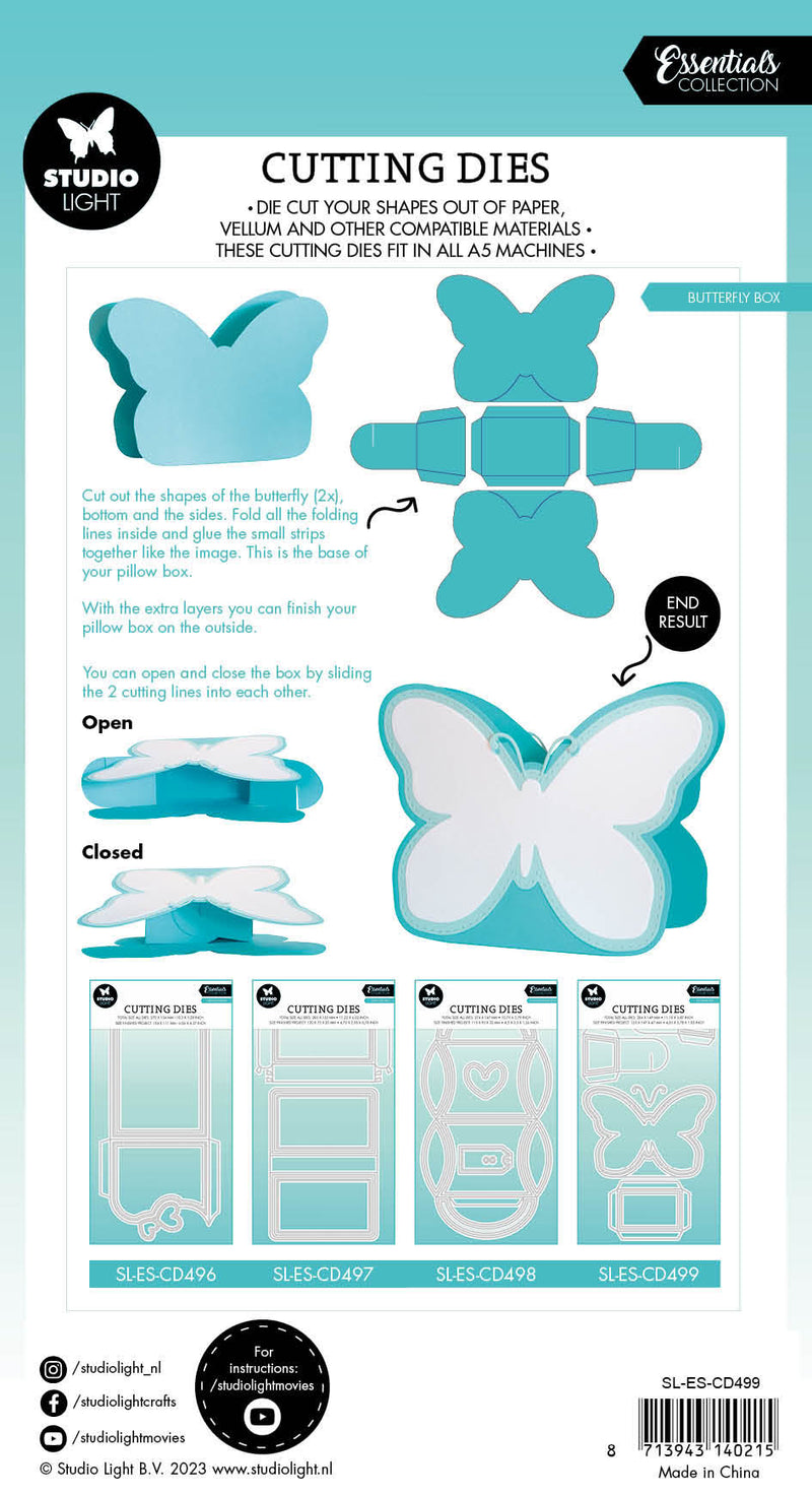 SL Cutting Die Butterfly Box Essentials 282x147x1mm 13 PC nr.499-4