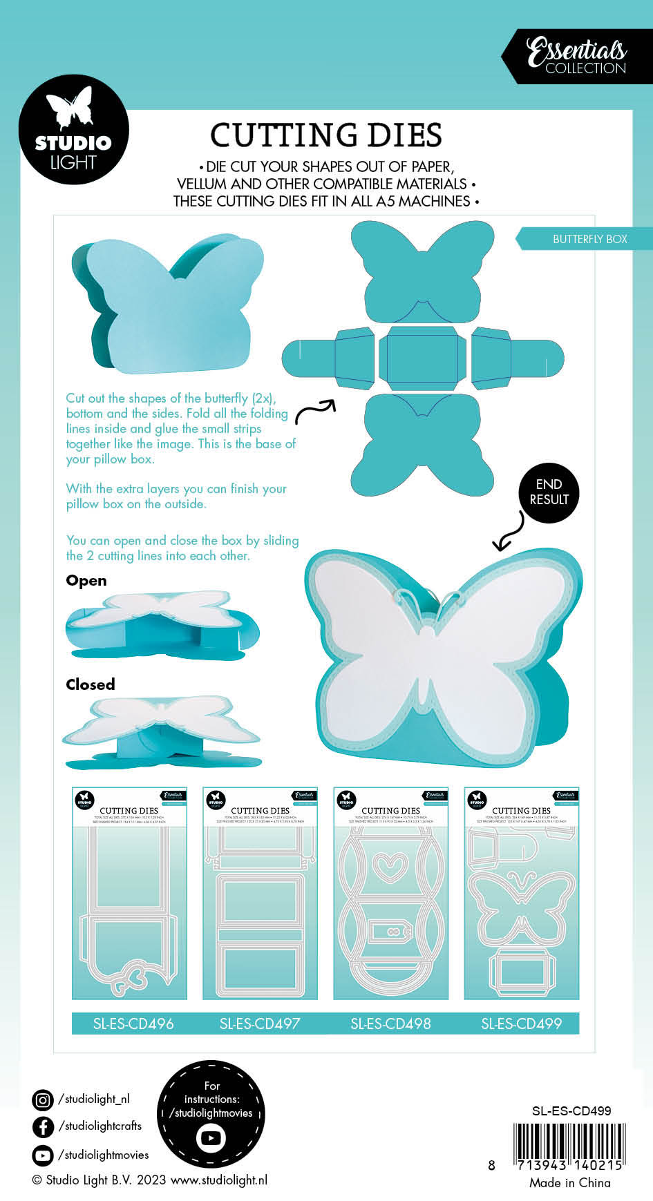 SL Cutting Die Butterfly Box Essentials 282x147x1mm 13 PC nr.499-4