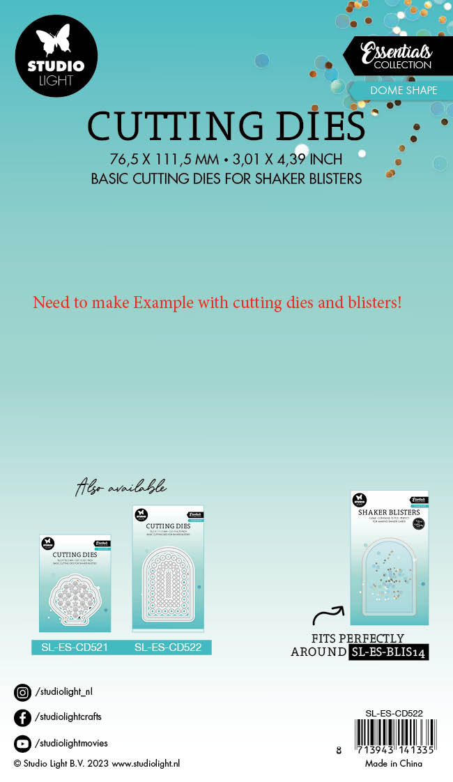 SL Cutting Dies Dome Shape Essentials 76.5x111.5x1mm 5 PC nr.522-3