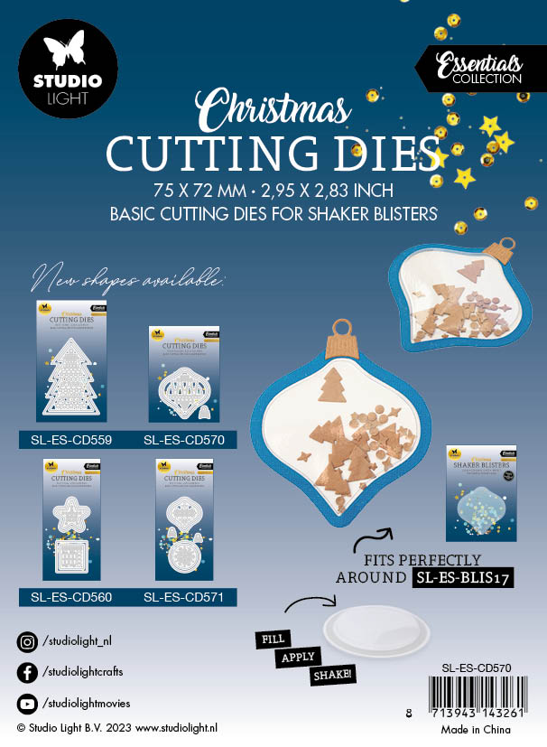 SL Matrice de découpe Boule de Noël Essentiels 76,5x76,5x1mm 4 pièces réf. 570-6