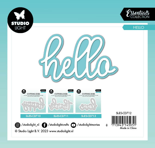 SL Cutting Die Hello Essentials 105x100x1mm 2  PC  nr.712-3