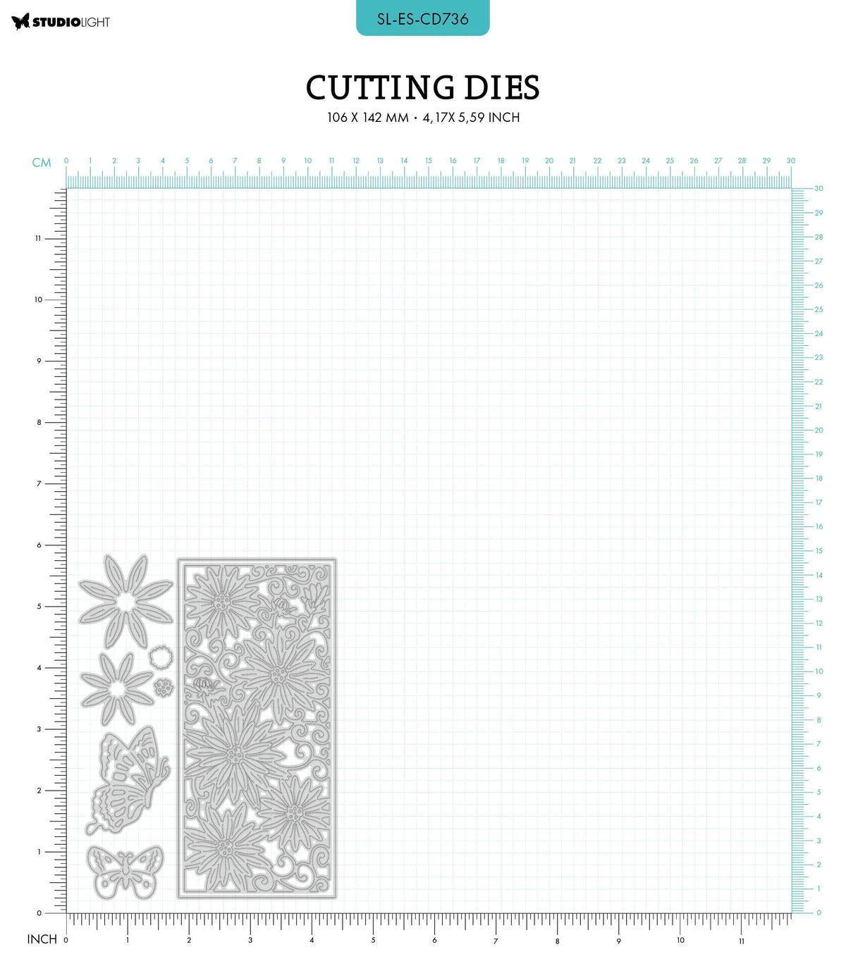 SL Matrices de découpe Cadre marguerite Essentials 106x142x1mm 8 PC n°736-2