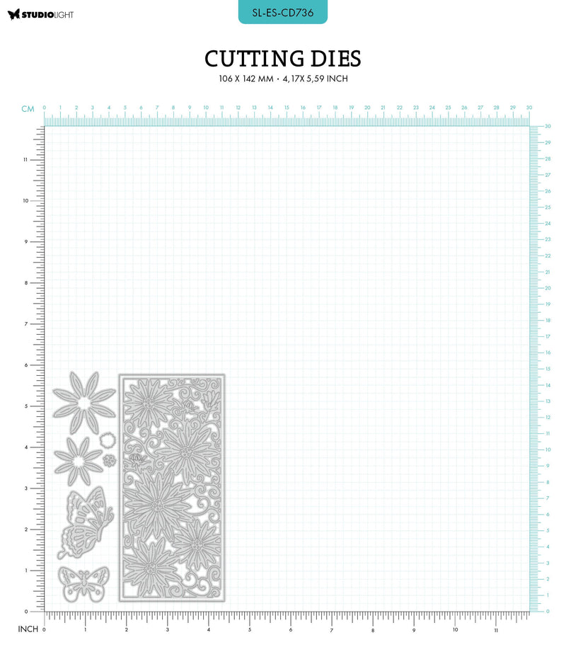SL Matrices de découpe Cadre marguerite Essentials 106x142x1mm 8 PC n°736-2