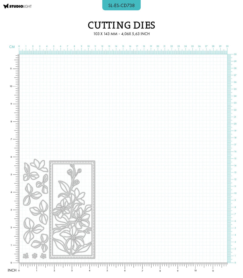 Matrices de découpe SL Cadre Floral Essentiels 103x143x1mm 12 pièces réf.738-2