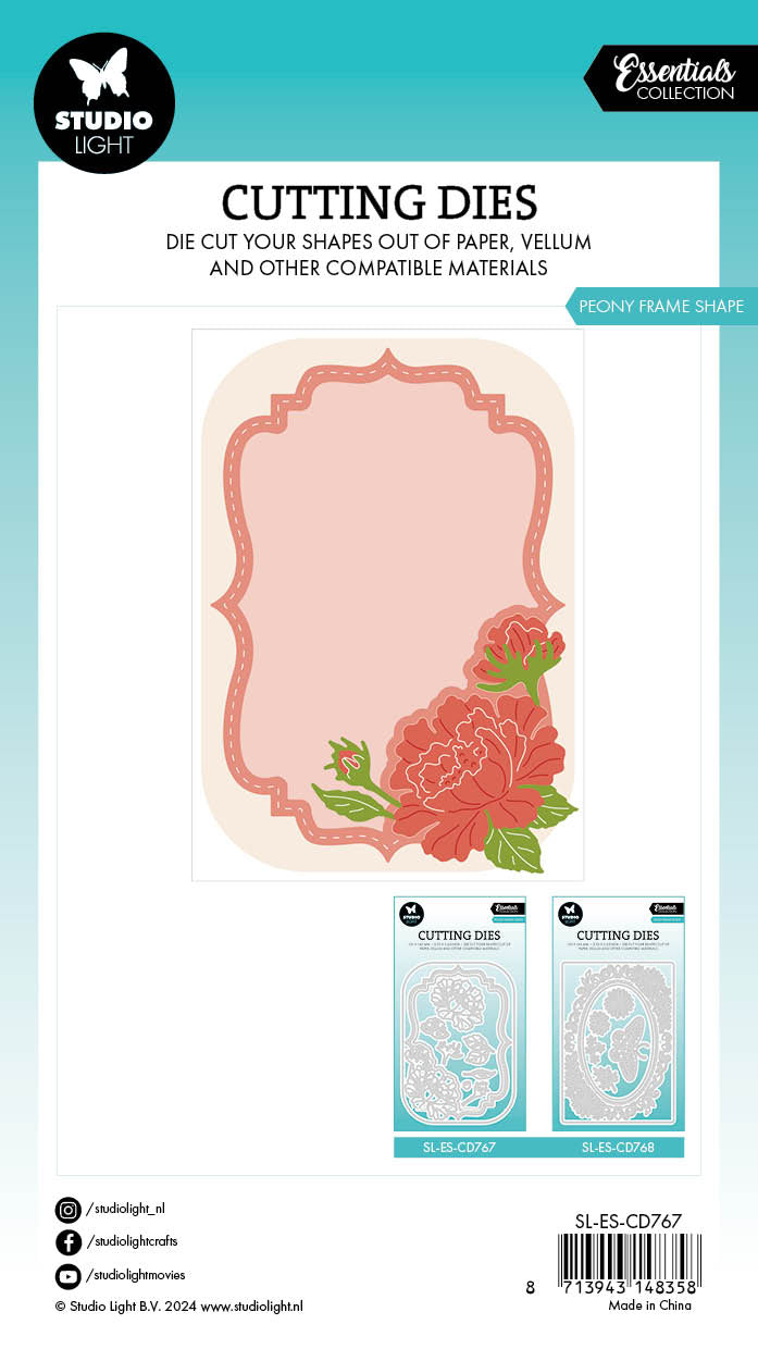 SL Cutting Die Peony Frame Shape Essentials 100x143x1mm 10 PC nr.767-3