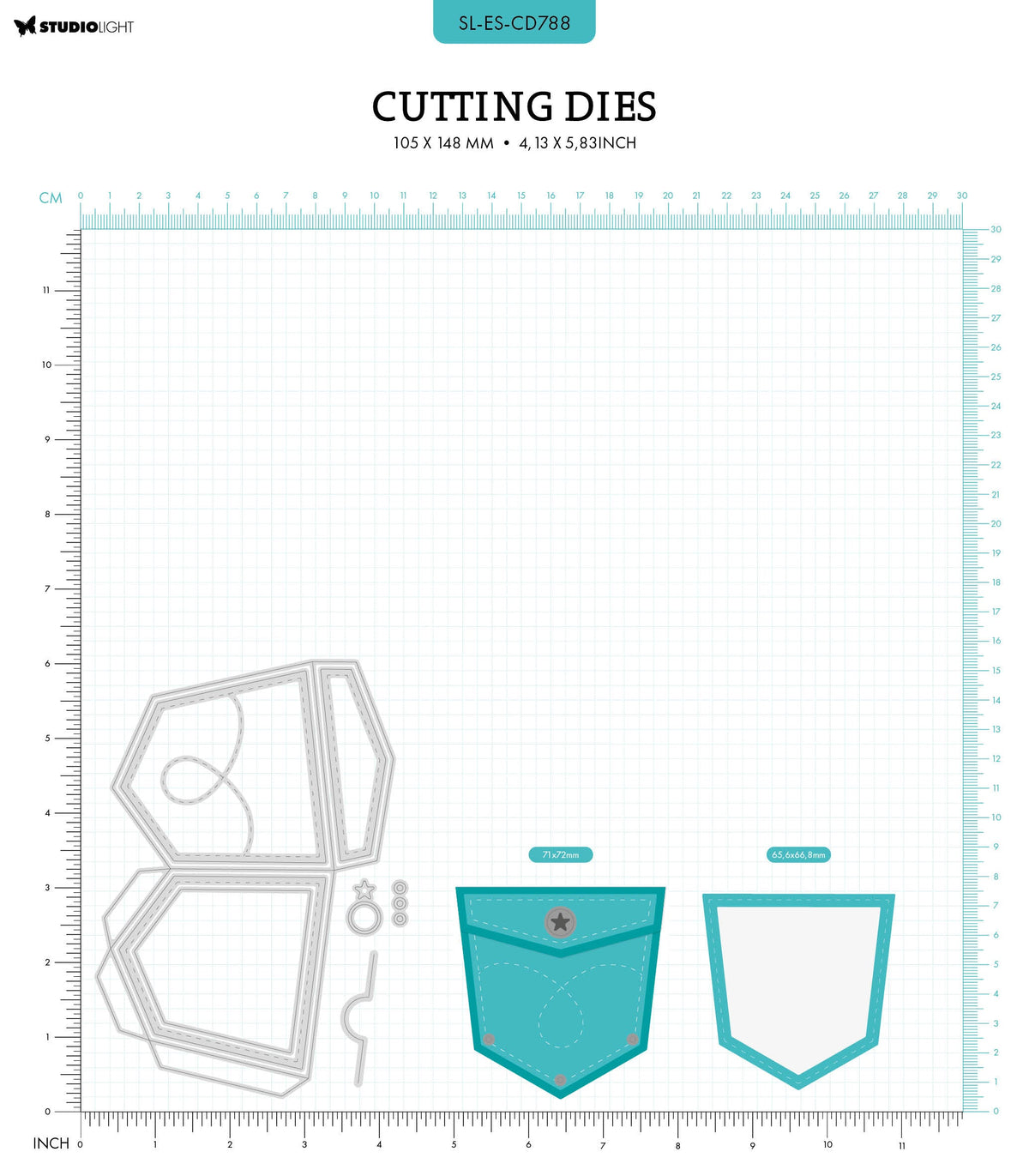 SL Cutting Dies Denim Pocket Essentials 8 PC-2