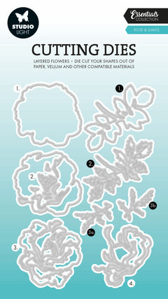 SL Cutting Dies Layered - Rose & Leaves Essentials 8 PC-1