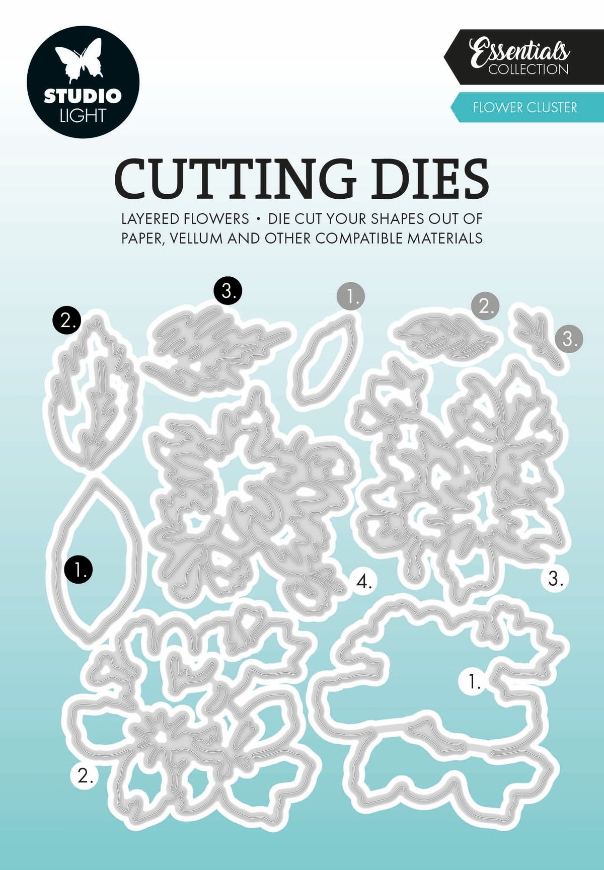 SL Cutting Dies Layered - Flower Cluster Essentials 10 PC-1