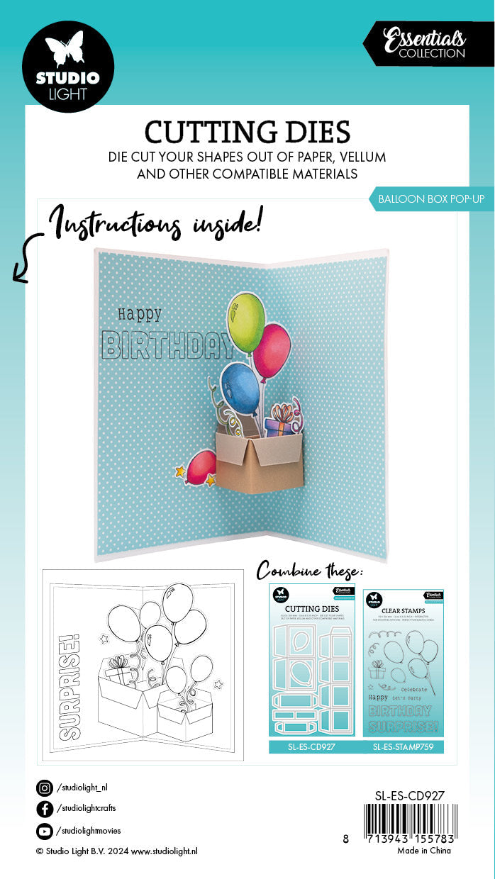 SL Cutting Die Balloon Box Pop-Up Essentials 13 PC-4