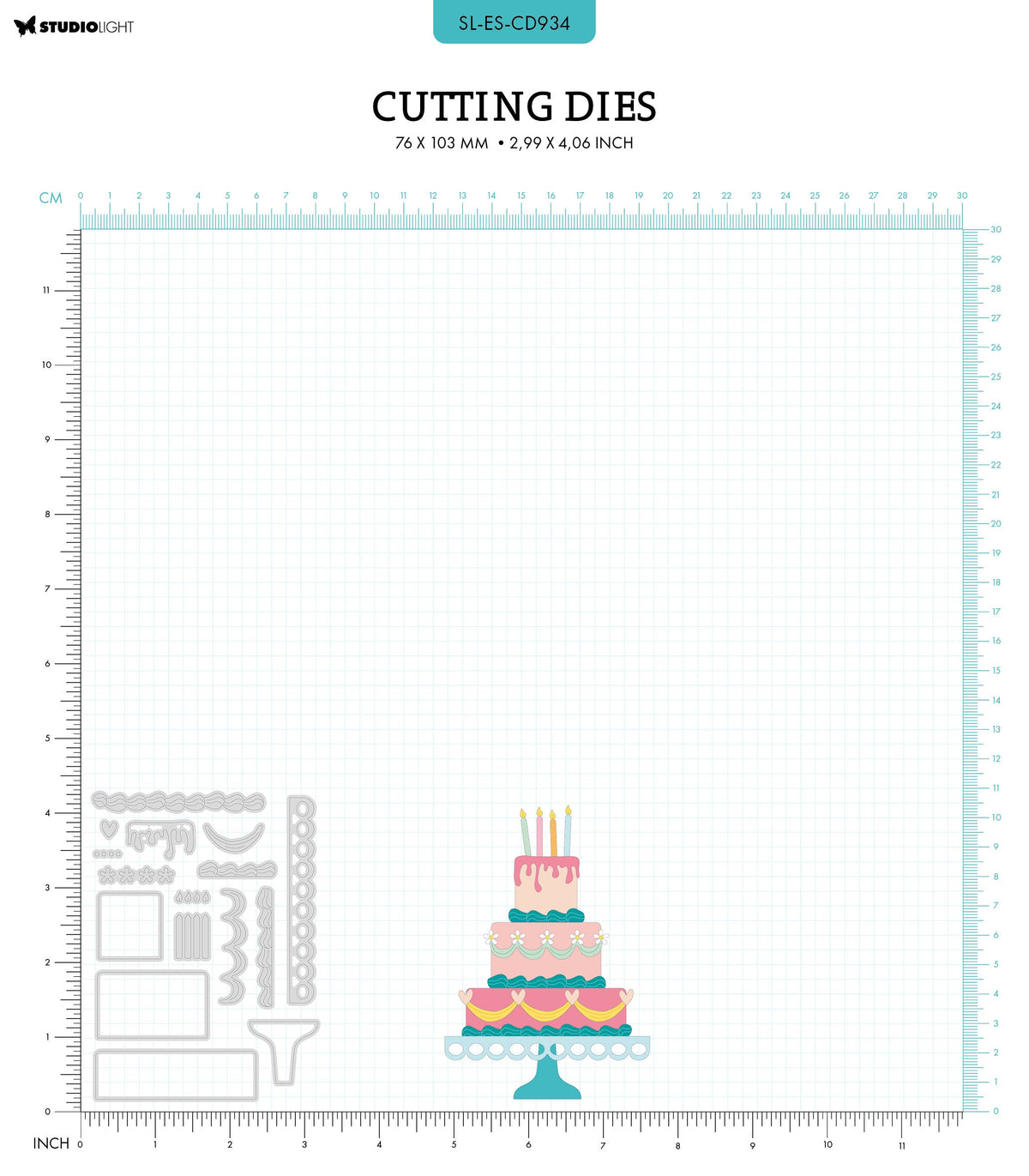 SL Cutting Die B-Day Cake Essentials 16 PC-2