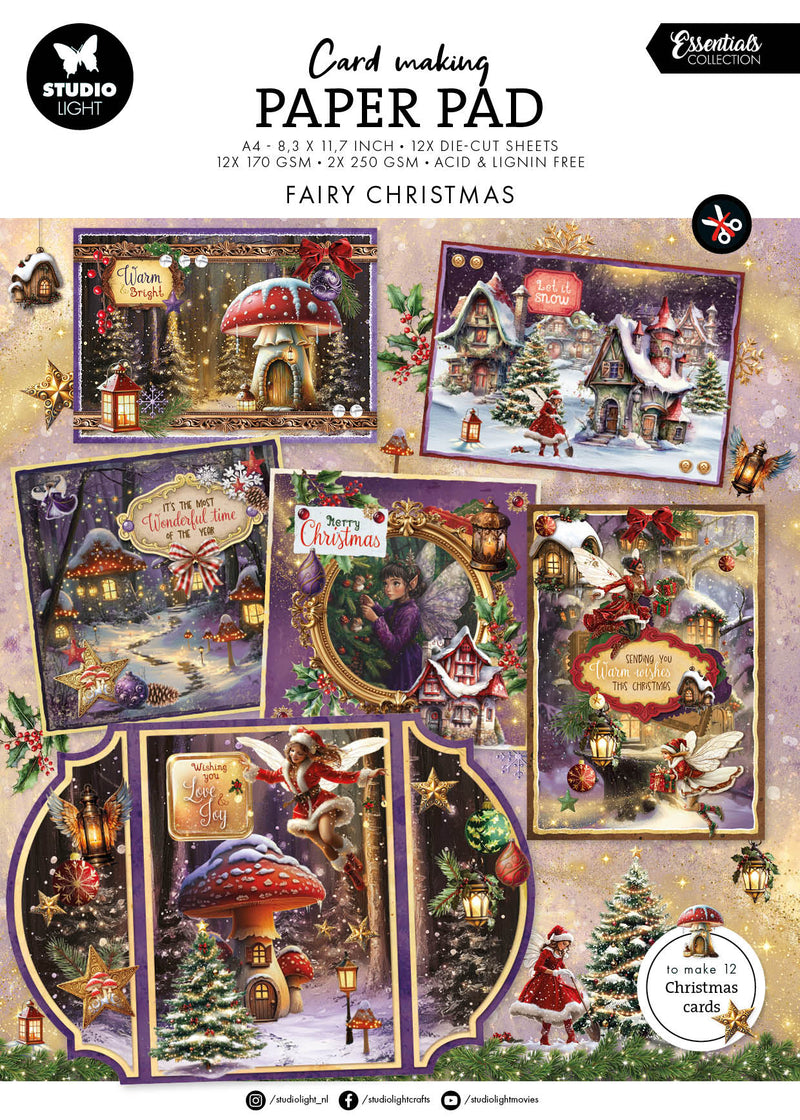 SL Card Making Pad Fairy Christmas Essentials 14 Sheets-1