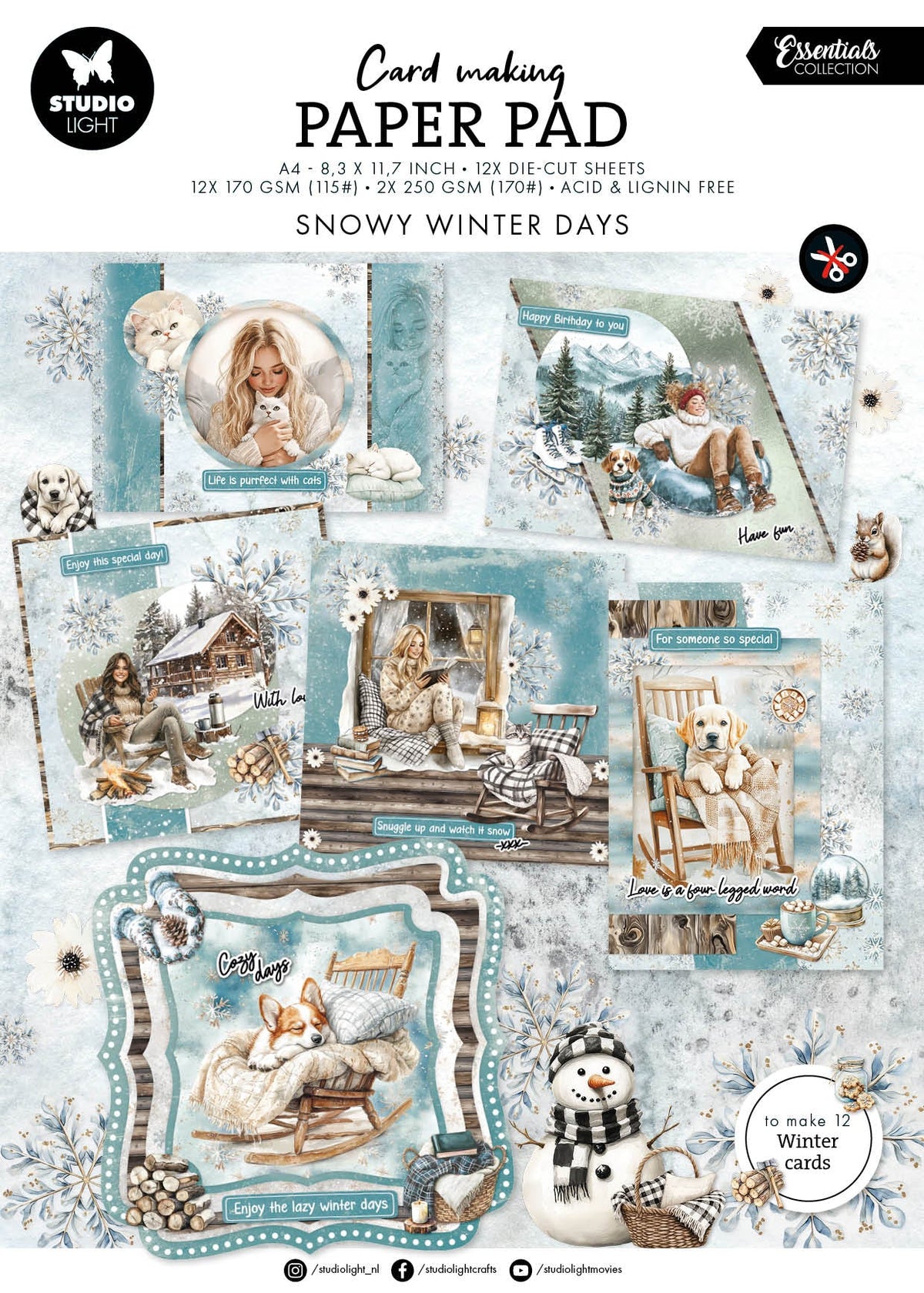 SL Card Making Pad Snowy Winter Days Essentials-1