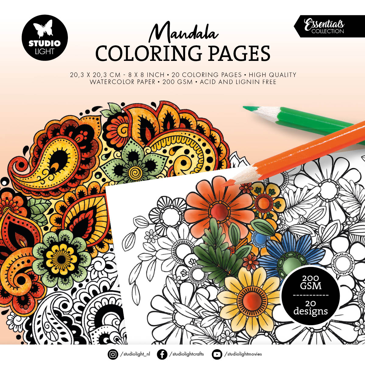SL Coloring Pages Mandala Essentials 20 Sheets-1