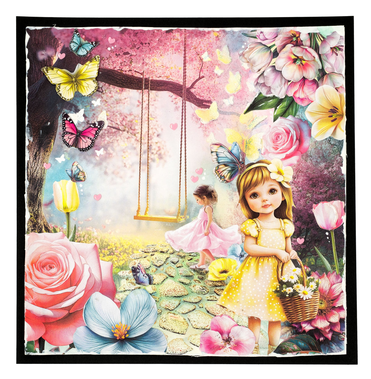 SL Collage Paper Pad Fluttering Flowers Essentials 24 Sheets-3