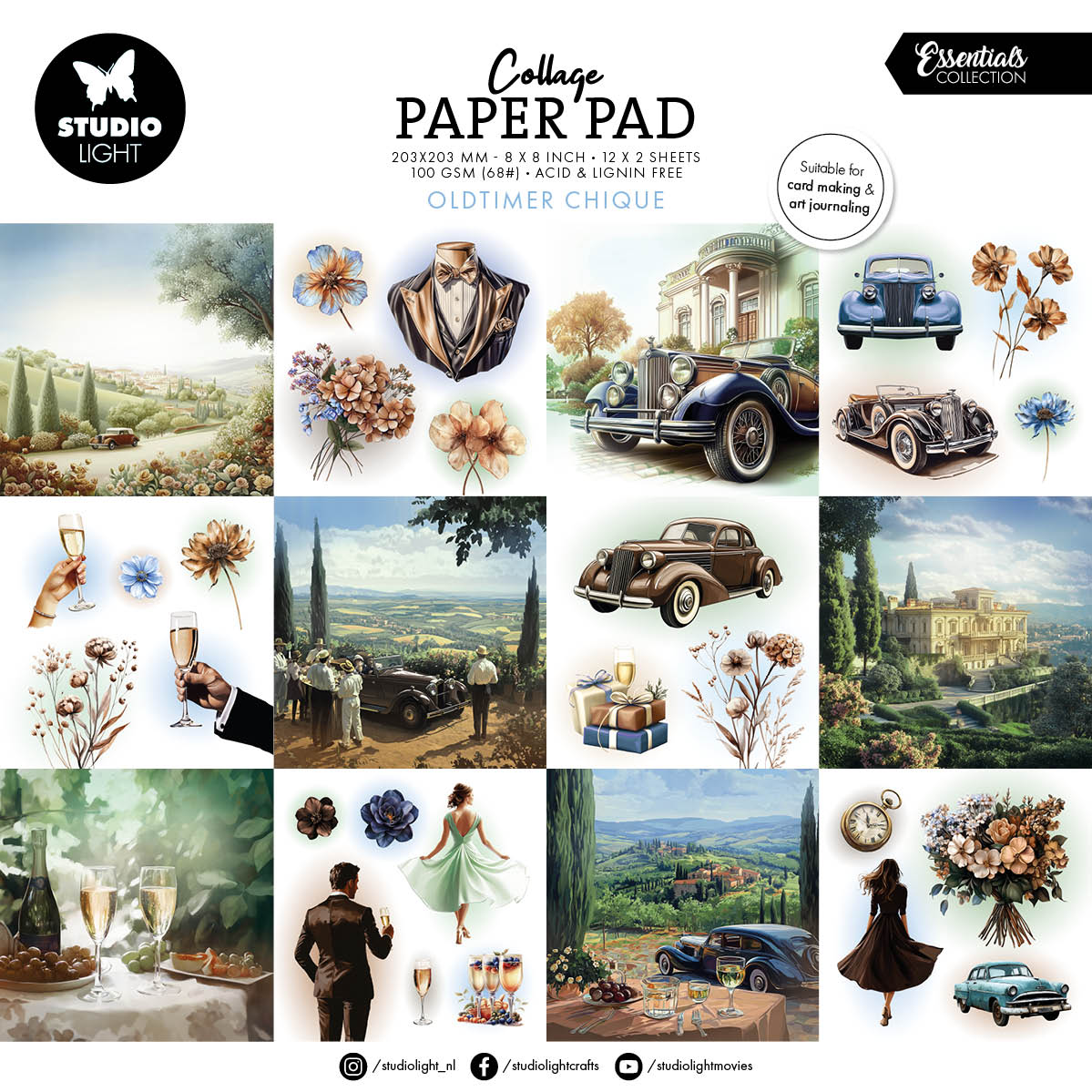 SL Collage Paper Pad Oldtimer Chique Essentials 24 Sheets-1