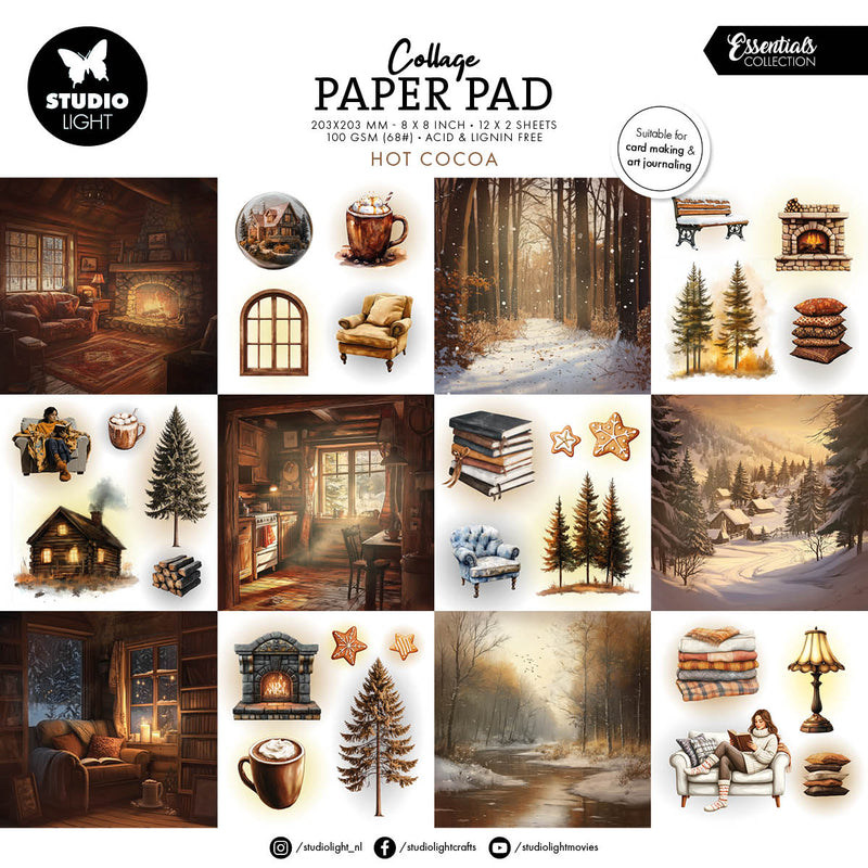 SL Collage Paper Pad Hot Cocoa Essentials 203x203x5mm 24 Sheets-1