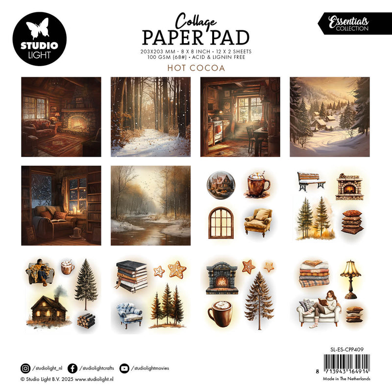 SL Collage Paper Pad Hot Cocoa Essentials 203x203x5mm 24 Sheets-2