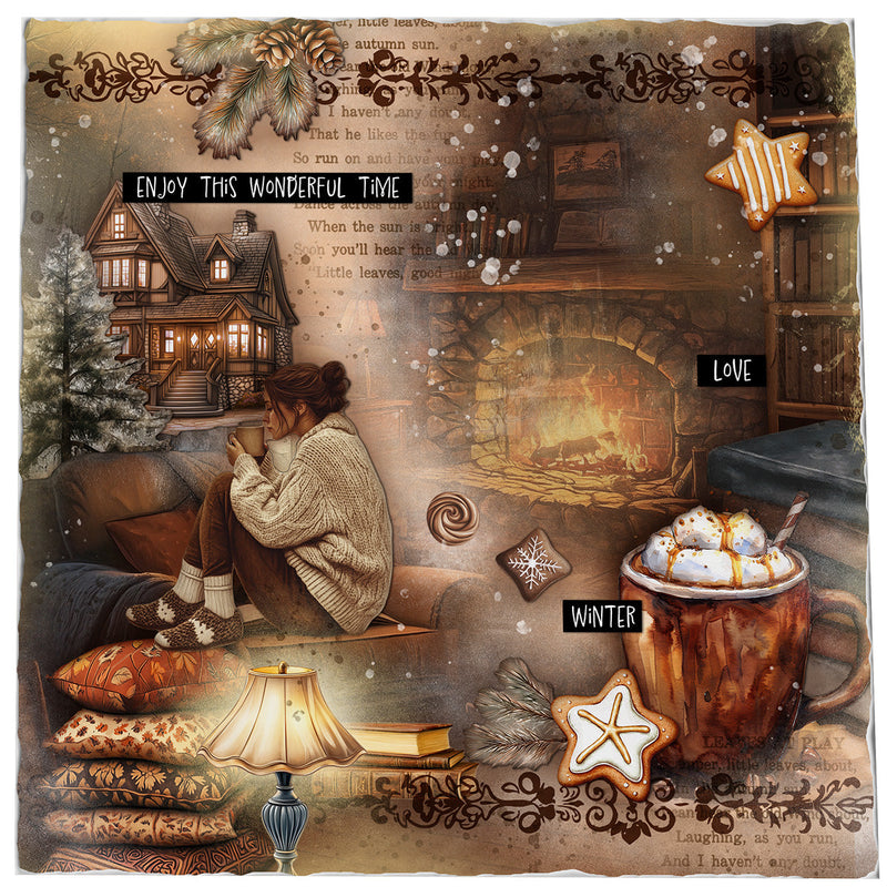 SL Collage Paper Pad Hot Cocoa Essentials 203x203x5mm 24 Sheets-3