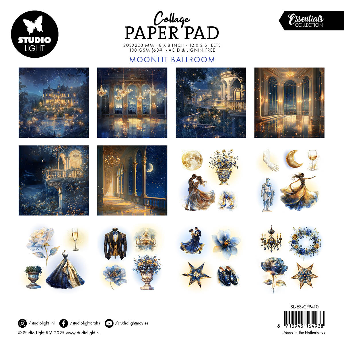 SL Collage Paper Pad Moonlit Ballroom Essentials 203x203x5mm 24 Sheets-2
