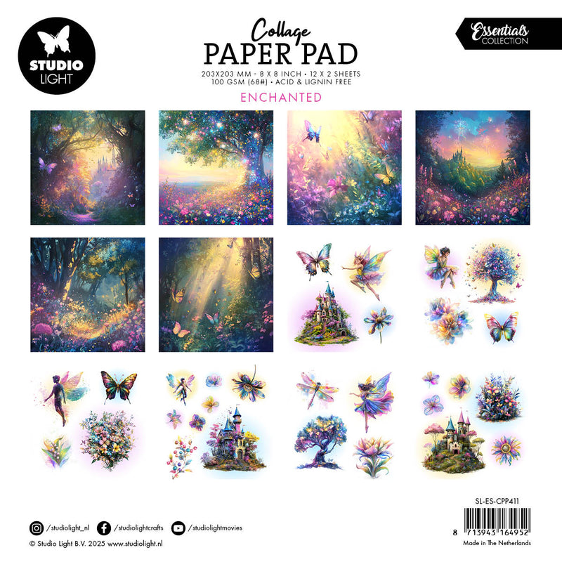 SL Collage Paper Pad Enchanted Essentials 203x203x5mm 24 Sheets-2